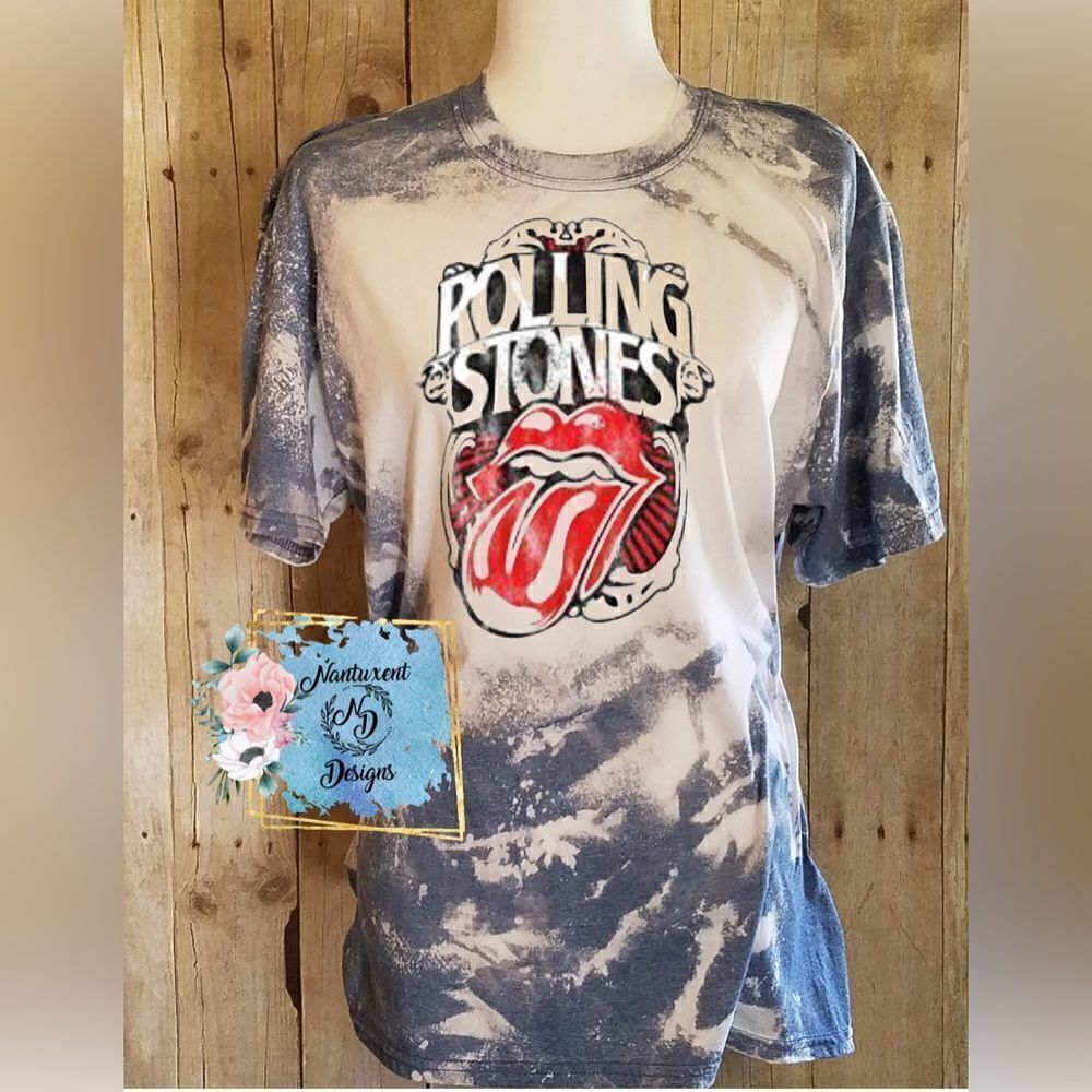 Nantuxent Designs Rolling Stones Tee Heather Charcoal S NWT IN PACKAGE